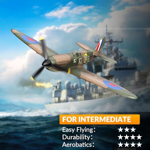 VOLANTEXRC RC Plane 3 Channel Remote Control Airplane Fighter Toys, 2.4GHz 6-axis Gyro Stabilizer RTF Glider Aircraft Plane, Easy to Fly for Adults Kids Beginners Boys (P-51D Mustang)