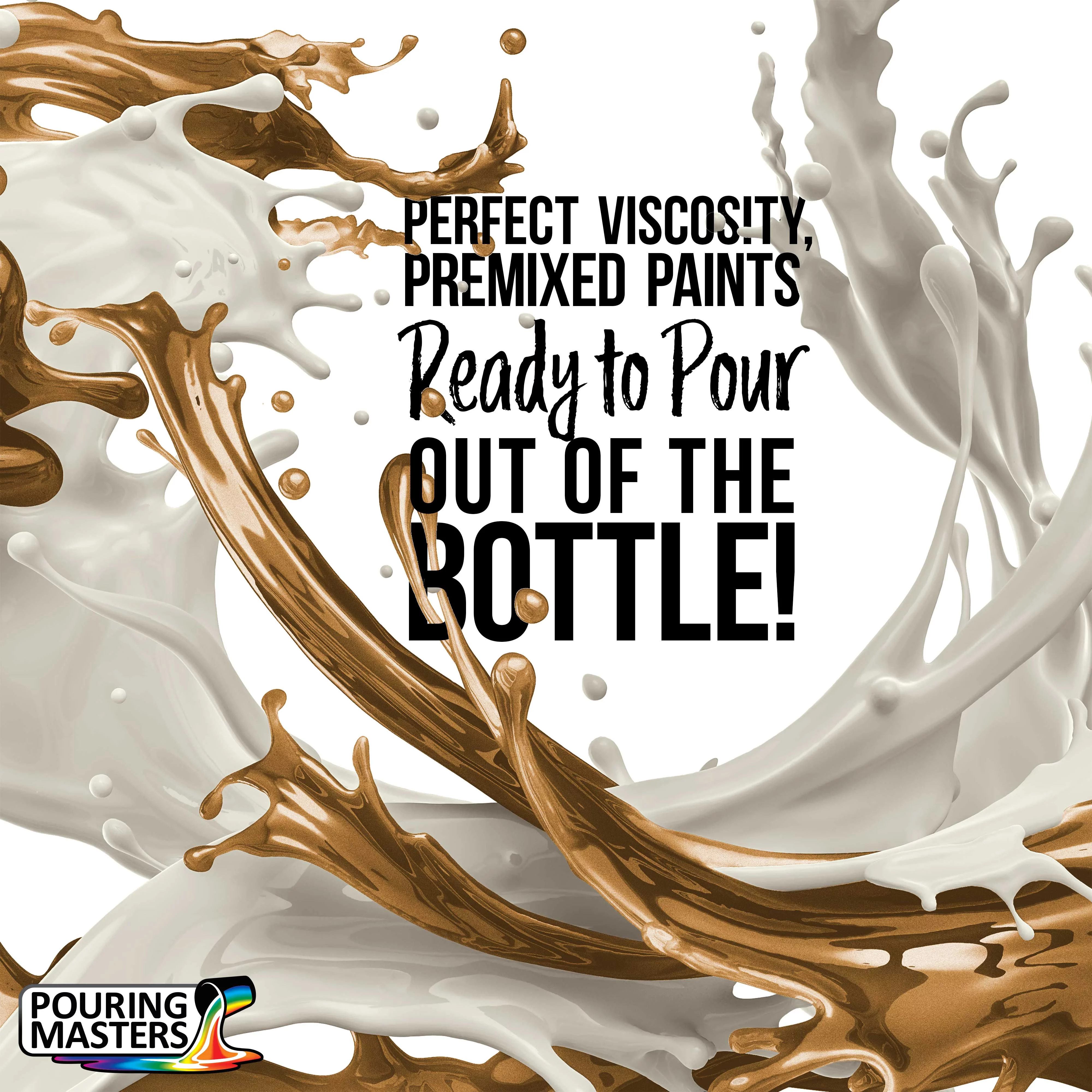 Pouring Masters 24 Karat Gold Metallic Acrylic Ready to Pour Pouring Paint - Premium 64-Ounce Pre-Mixed Water-Based
