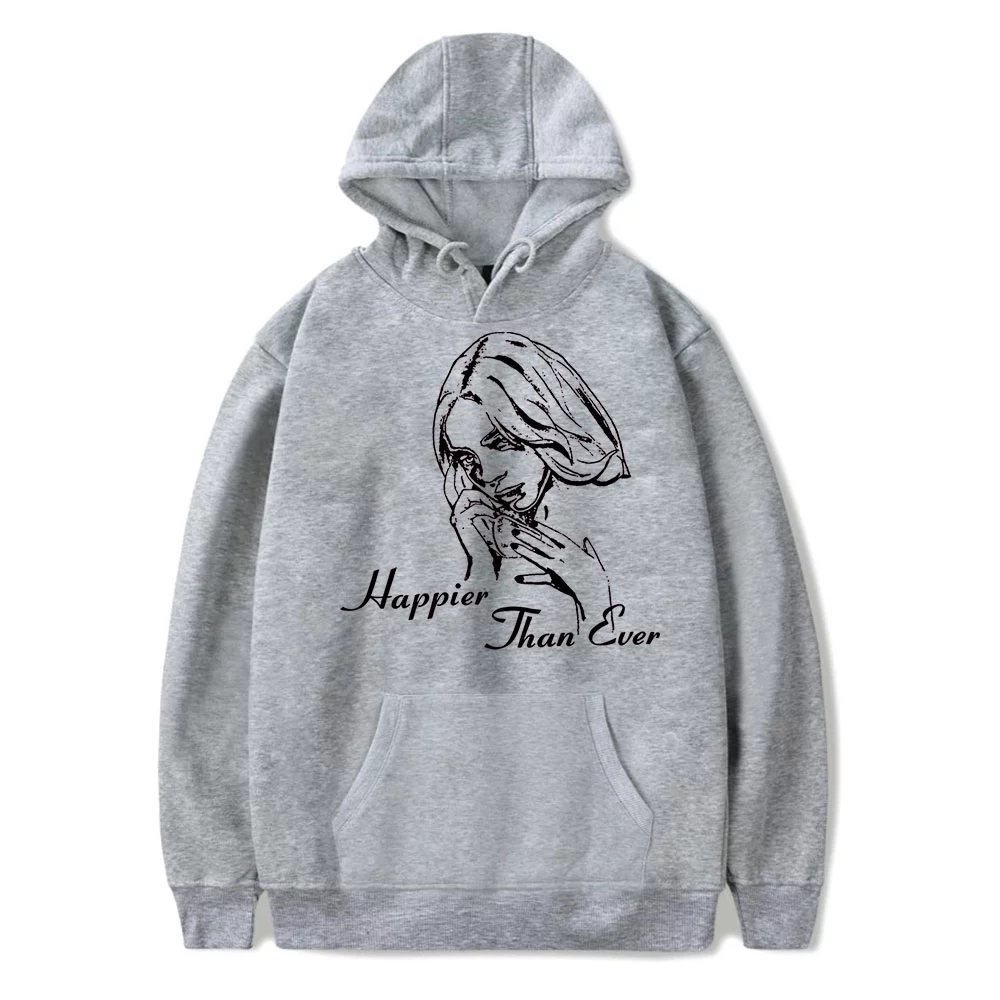Billie Eilish Happier Than Ever Merch Hoodies Man/Woman Hip Hop Hoodies Fans Sweatshirts Printed Casual Clothes