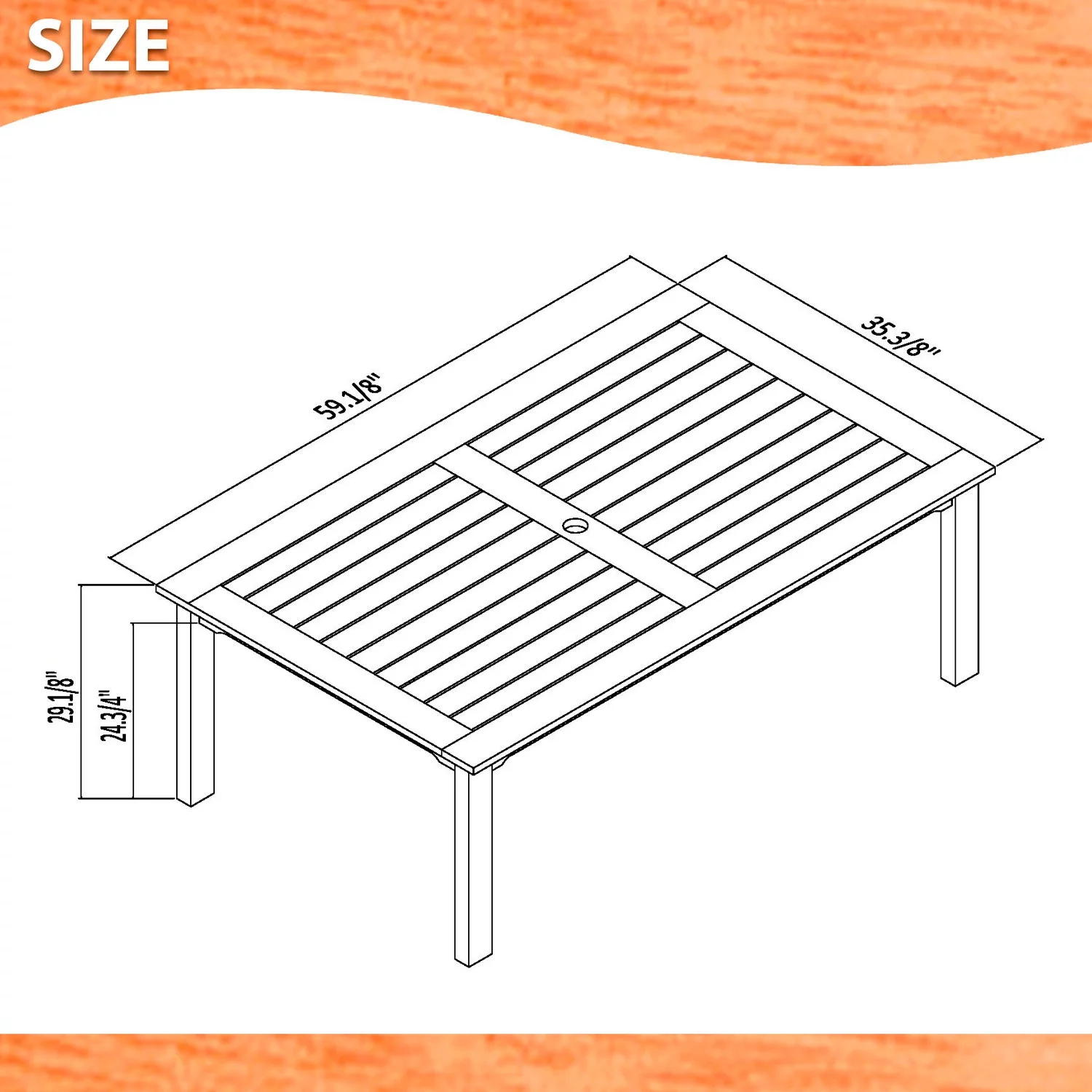 Amazonia Milano Solid Wood 100% FSC Certified Rectangular Patio Dining Set, Seating Capacity: 6