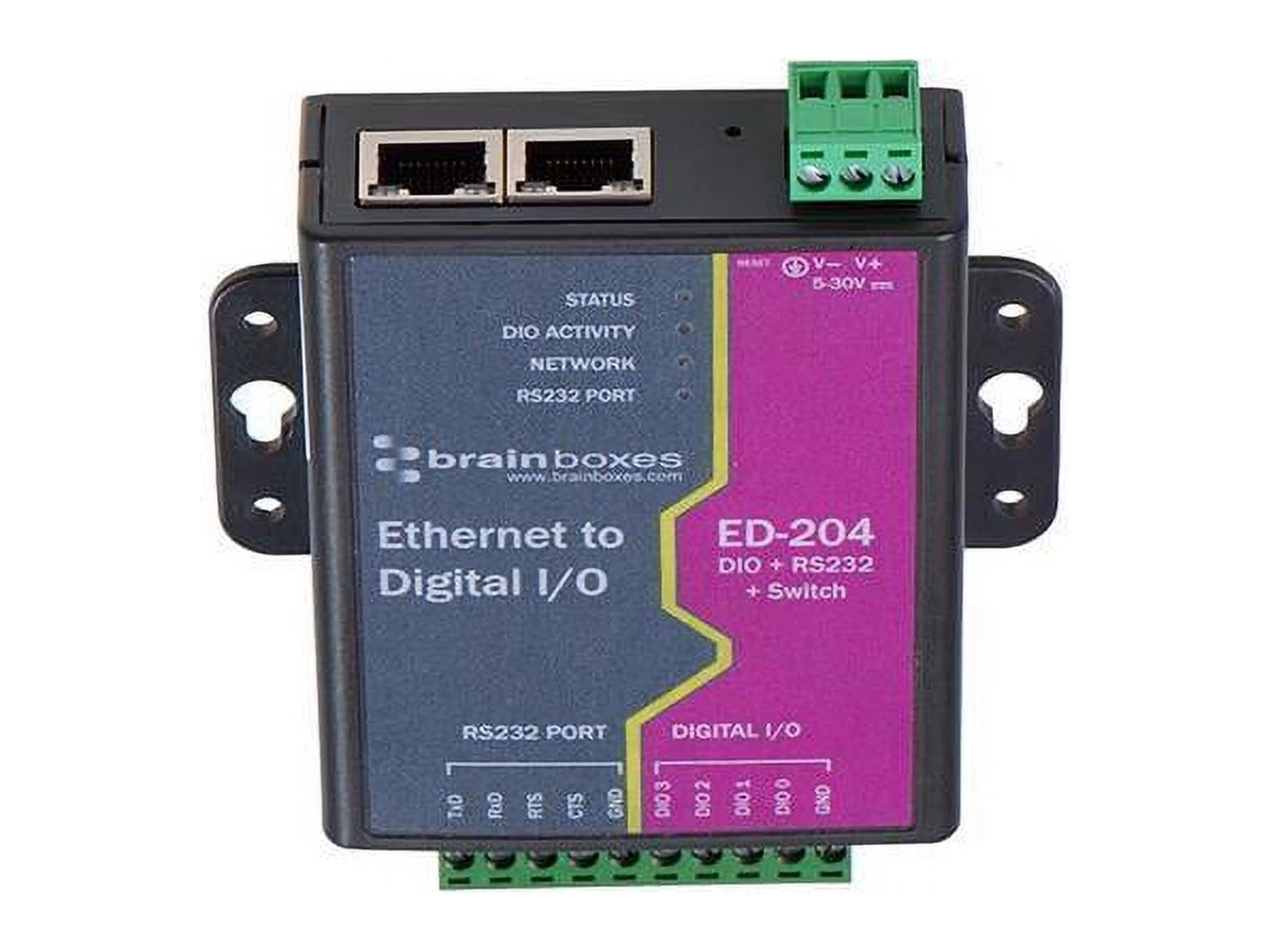 ETHERNET 4 DIO + RS232 + SWITCH 4 DIG IN OR OUT+1 RS232+2 ETHERNET