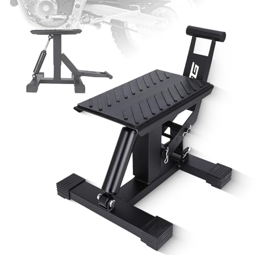 Motorcyce Lift Jack Stand 1100Lbs Capacity Hydraulic Lift Stand Operation Adjustable Height Hoist Table Maintenance Universal Stand for Motorcycle Dirt Pit Bike Enduro Dual Sport Motocross