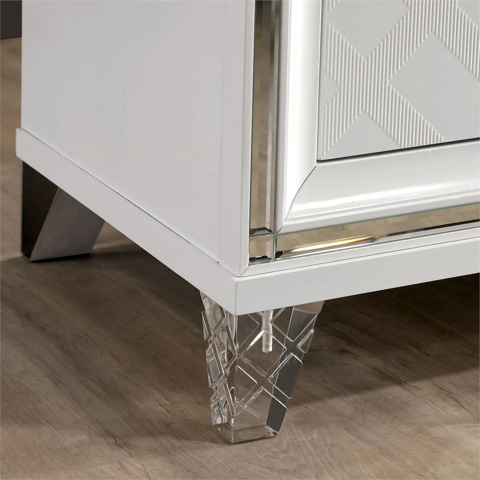 Pemberly Row 3-Piece White Solid Wood Bedroom Set - King + 2 Nightstands