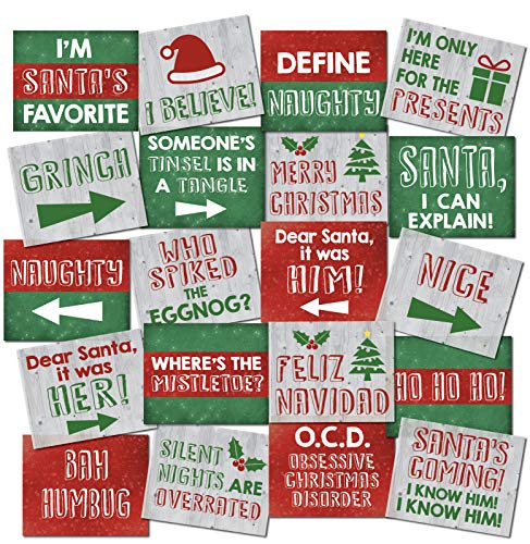 Christmas Photo Booth Props - 20 Designs, 8x10, Double Sided, Photo Booth Props Christmas, Christmas Photo Booth, Christmas Props Photo Booth Signs