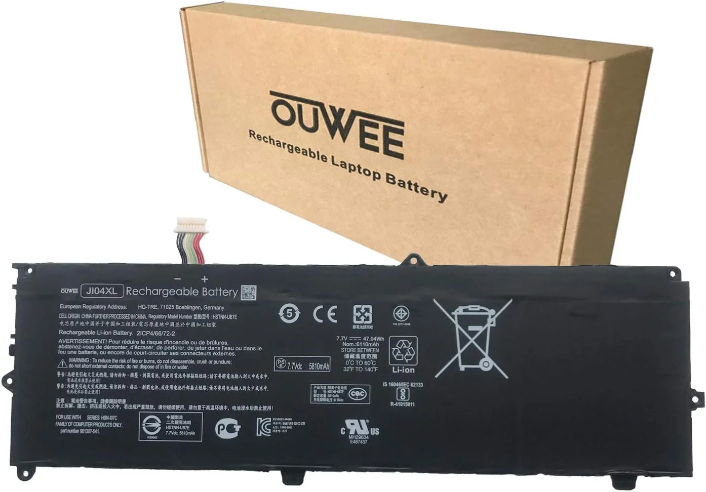 OUWEE HSTNN-UB7E JI04XL Laptop y Compatible with Hp Elite X2 1012 G2 G2-1LV76EA Series Notebook J104XL HSN-I07C