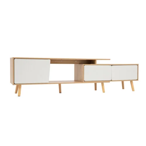 Modern TV Stand TV Unit Sideboard TV Console Media Cabinet Solid Wood White