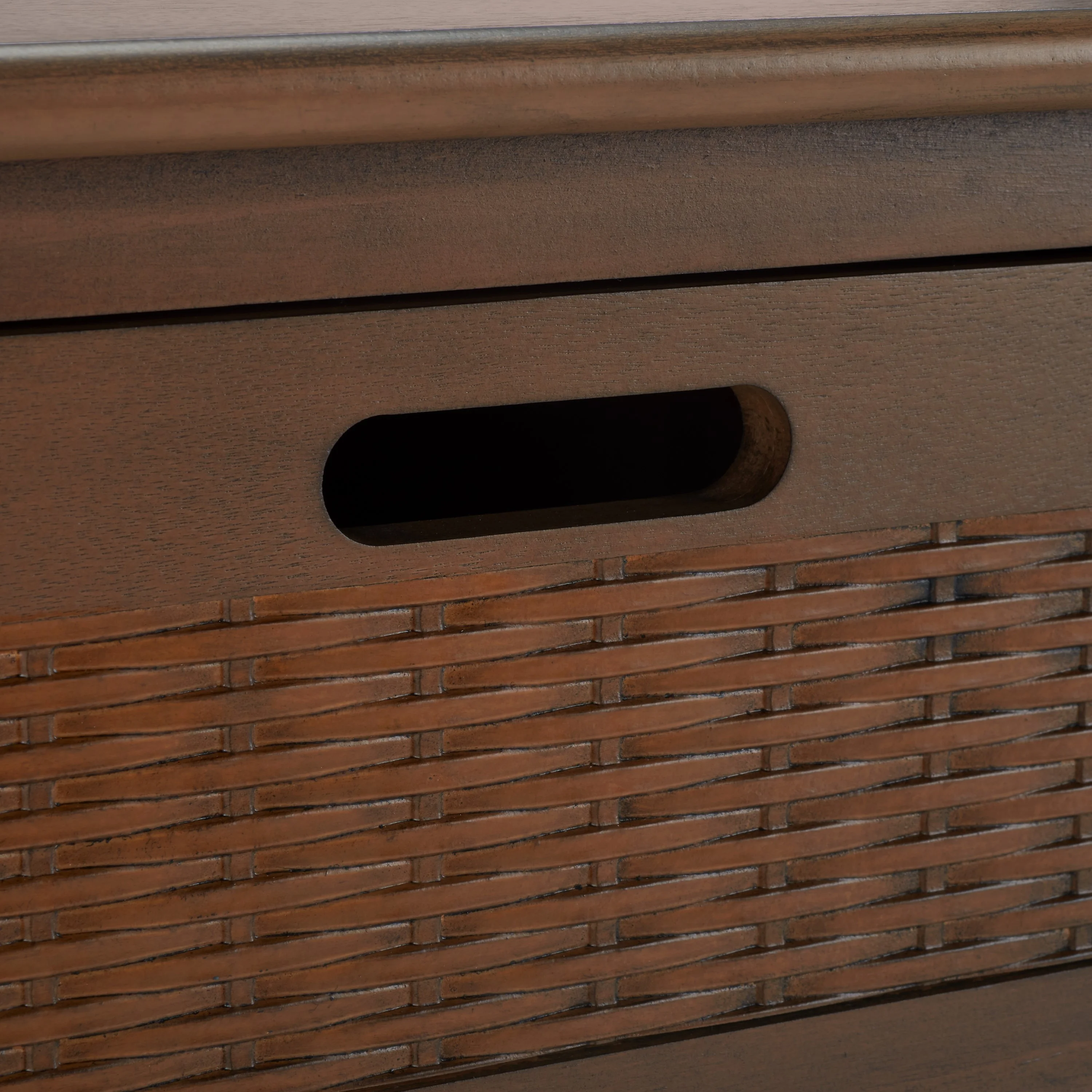 SAFAVIEH Landers 3-Drawer Rustic Brown Wood Rectangle Console Table (47.3 in. W x 13 in. D x 29.5 in. H)