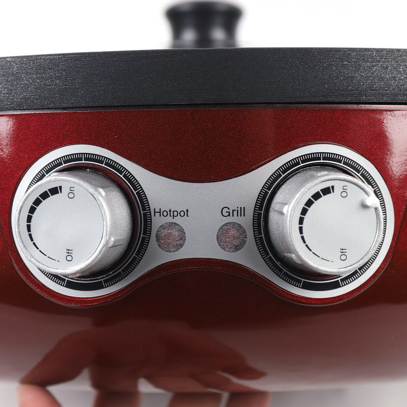 Fichiouy 2 In 1 Electric Grill & Hot Pot Barbecue Frying Pan Soup Shabu Pot 2200W 110V