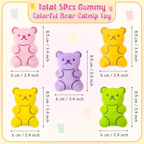 MALLMALL6 Catnip Toys for Cat - 5Pcs Christmas Gingerbread Catmint Interactive Cat Toy for Indoor Kitten, Soft Kitty Supplies, Kitten Teething Chew Kick Toy Set, Pet Xmas Gifts for Kitty Lover