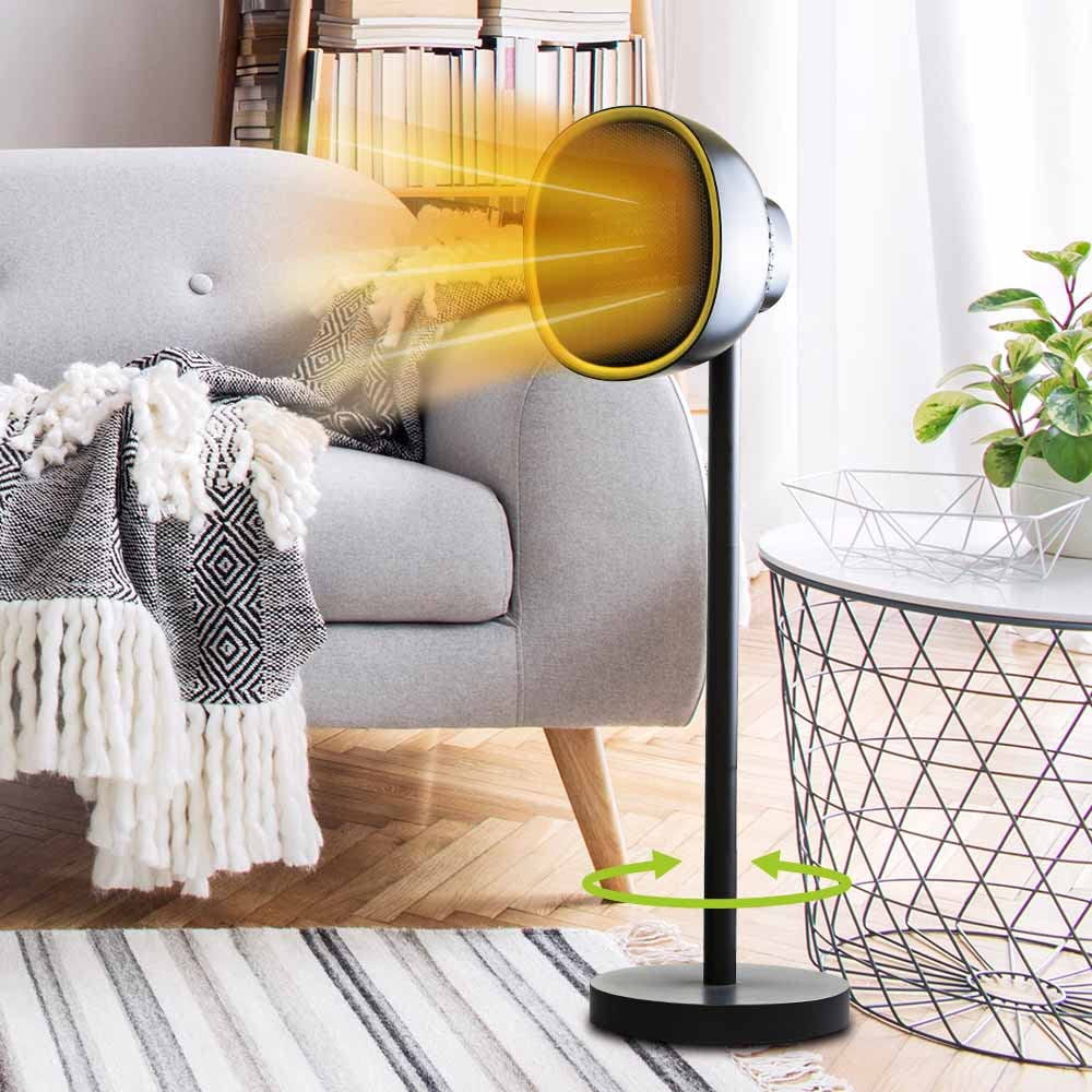 1500W Portable Electric Space Heater Fan,Oscillating Ceramic Heater for Office, Desk, Home and Bedroom, with Remote Control