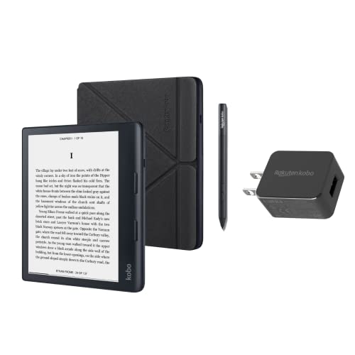 Kobo Sage | eReader | 8” HD Glare Free Touchscreen | Waterproof | Adjustable Brightness and Color Temperature | Blue Light Reduction | Bluetooth | WiFi | 32GB of Storage | Carta E Ink Technology