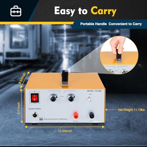 600W Electric Jewelry Spot Welder, Gold Silver Platinum Spot Welding Machine Pulse Sparkle Spot Welder, Jewelry Welder Kit with Foot Switch, Welding Thickness 0.5-1.5mm, 10.03*9.84*5.11Inch