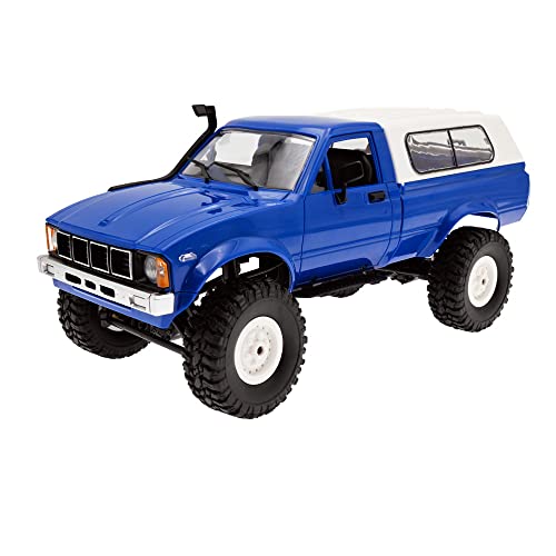 The perseids RC Rock Crawler WPL C24 RTR 1/16 Pickup Trucks Blue with LED Lights 2.4Ghz 4x4 Off-Road RC Semi Trucks All Terrain Car, RC Crawler Remote Control Truck for Adults