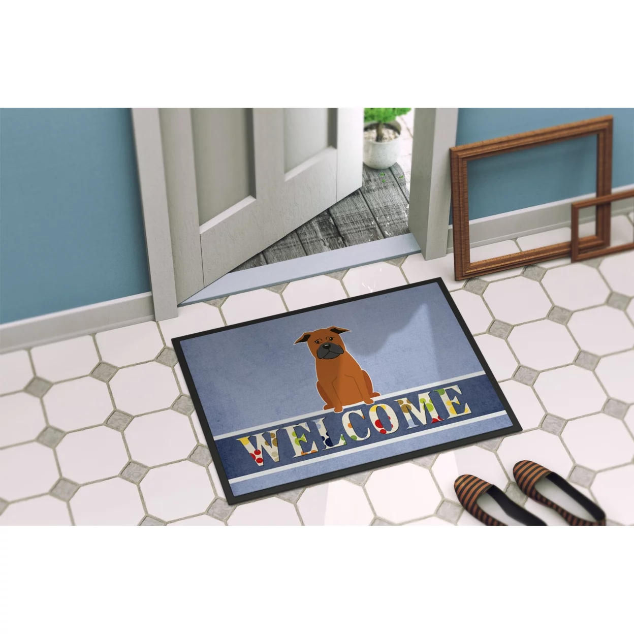 Carolines Treasures BB5692MAT Chinese Chongqing Dog Welcome Door Mat, Indoor Rug or Outdoor Welcome Mat 18x27 Doormat ,