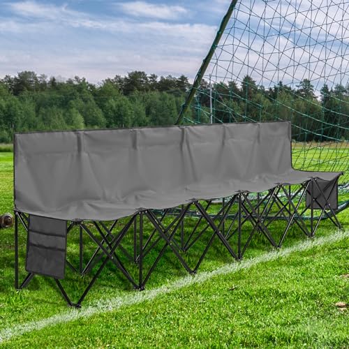 Yaheetech Foldable Sideline Bench 600D Oxford Double Layer Fabric