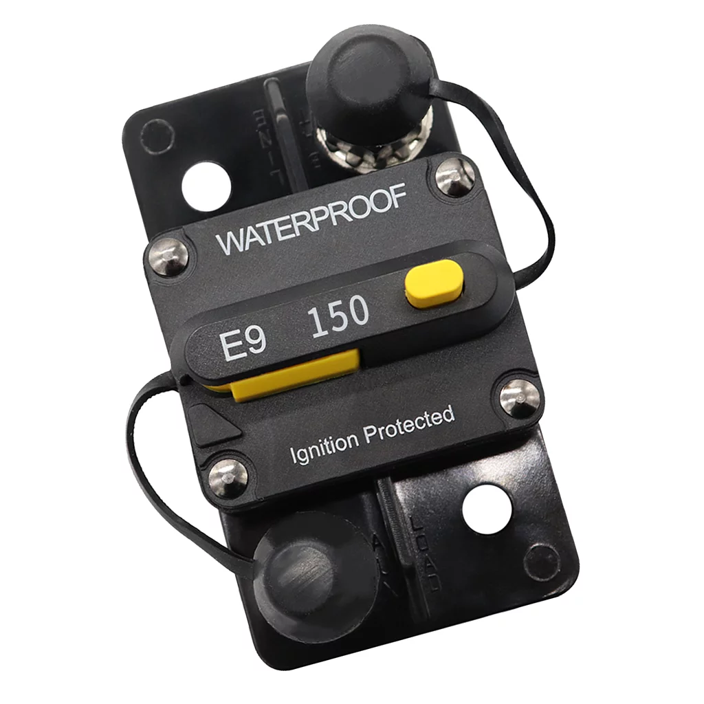 150Amp Circuit Breaker with Manual , Waterproof Holder Inline Breaker Car Marine Boat Stereo Audio System 12V-24VDC