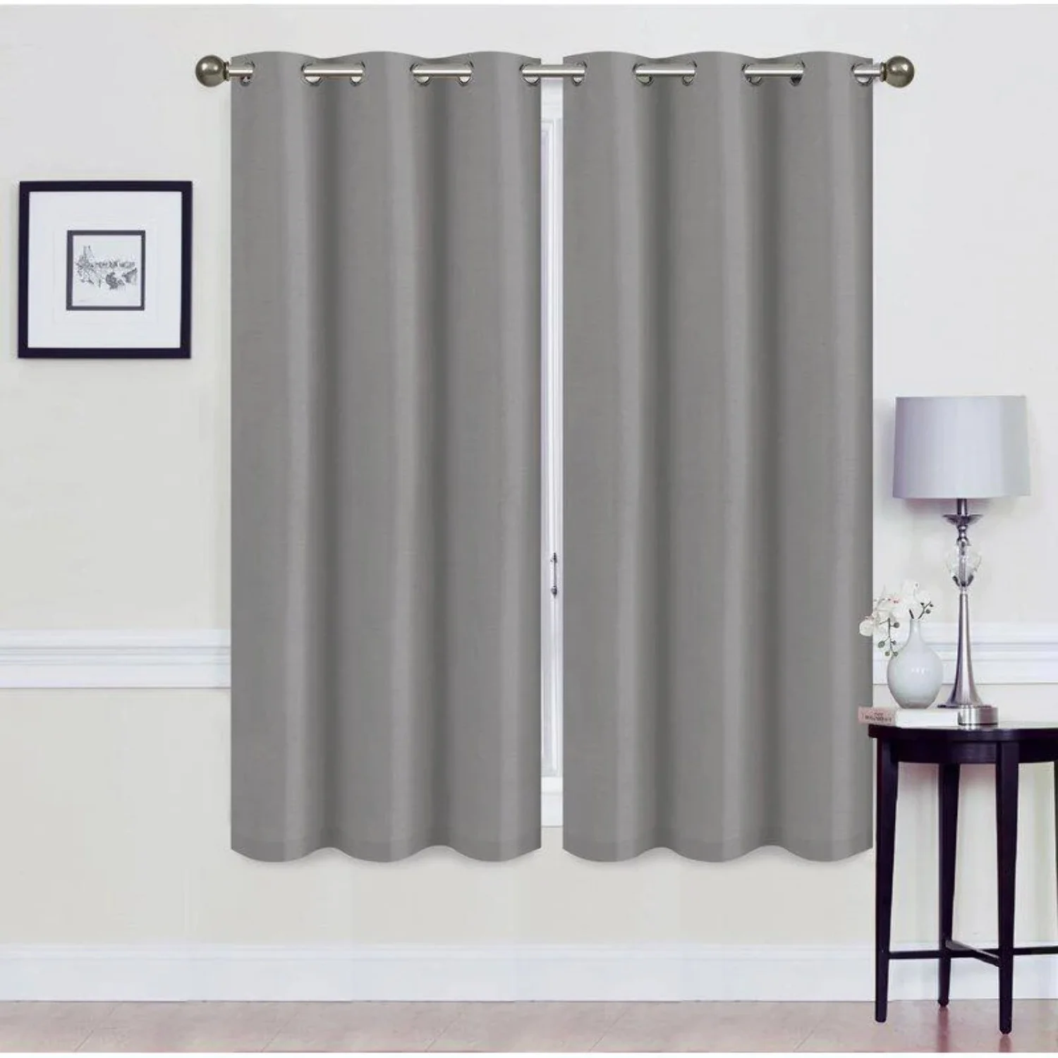 Set of 2: Foam-Backed Blackout Grommet Curtain Panel