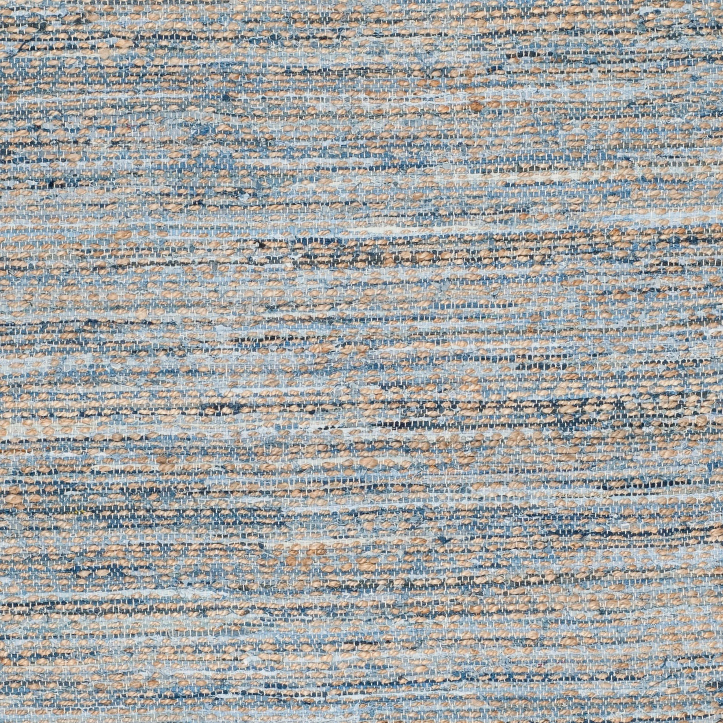 SAFAVIEH Cape Cod John Braided Striped Jute Area Rug, 9' x 12', Natural/Blue