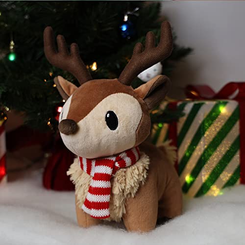 Plush Reindeer Stuffed Animal - Holiday Deer Characters with Antlers Toy for Girl, Boy, Baby, Toddler - Christmas Decor - Little Plushie Toys - Randall, 8