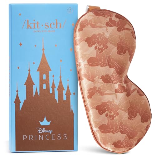 Kitsch Satin Sleep Mask - Eye Mask for Sleep, Softer Than Silk Satin Sleeping Mask Blindfold and Sleep Masks for Women and Men, Eye Care Travel Essentials - Charcoal Black