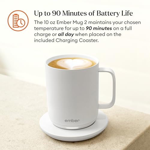 Ember Temperature Control Smart Mug 2, 14 Oz, App-Controlled Heated Coffee Mug with 80 Min Battery Life and Improved Design, Black