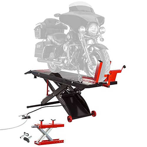 Black Widow BW-PROLIFT-HD Pneumatic ProLift Motorcycle Scissor Lift Table - 1,500 lb. Maximum Capacity and 31.25