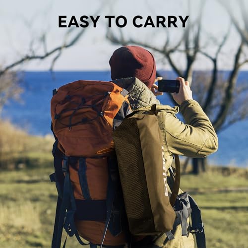 TOBTOS Portable High Back Camping Chair, Support Heavy Duty 440 lbs, Compact Folding Chair with Detachable Pillow for Camp, Hiking, Backpacking (Green)