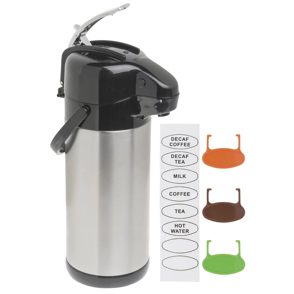 HUBERT® Airpot Coffee Server with Lever Lid 3 Liter Stainless Steel Stainless-Lined