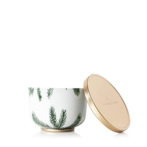 Thymes Scented Candles for Women & Men - Tin with Gold Lid - Luxury Home Fragrance - Home Decor - Holiday Candles - Notes of Crisp Siberian Fir Needles, Cedarwood, & Sandalwood (Frasier Fir, 6.5 oz)