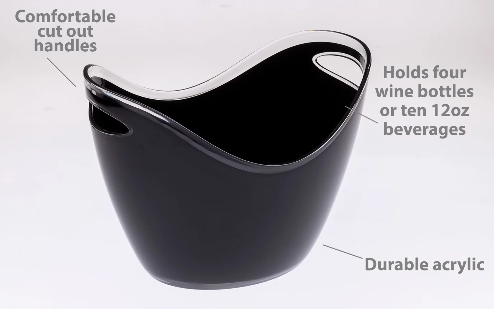 7213-01 Black Plastic Ice Bucket 8 Liter