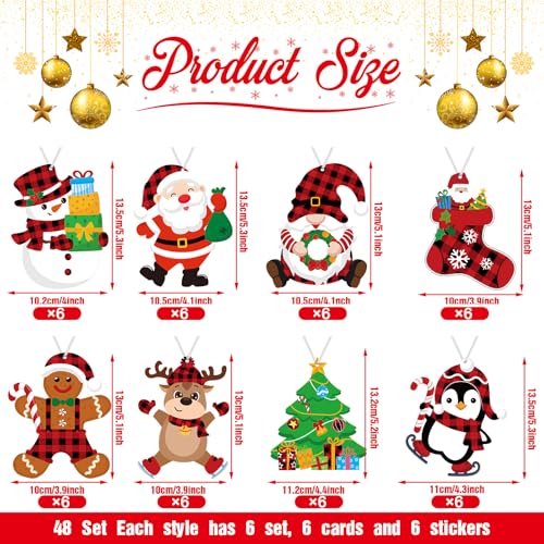 48 Sets Crafts Kits for Kids, Christmas Arts and Crafts DIY Christmas Ornaments Kit Make Your Own Craft Projects for Kids Ages 3 4 5 6 8 12