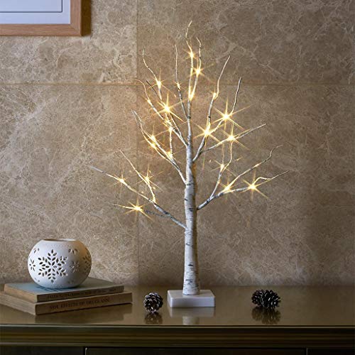 EAMBRITE Fairy Light Spirit Tree, 108 Led Lighted Birch Tree, 8 Modes Lighted Trees for Decoration Inside, USB & Battery Christmas Tree for Home Bedroom Desktop Indoor Xmas Decorations (Sliver)