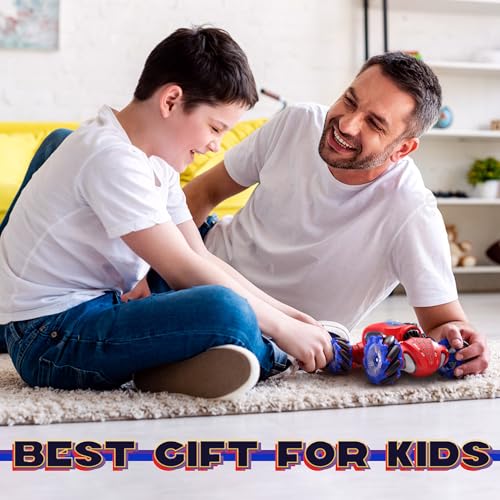Dysaim Gesture RC Car, Birthday Gifts Toys for Boys 6-12 Year Old, 4WD Remote Control Car 360° Rotate Transform Drift RC Stunt Cars with Lights Music Sprayer, 2.4Ghz Hand Controlled