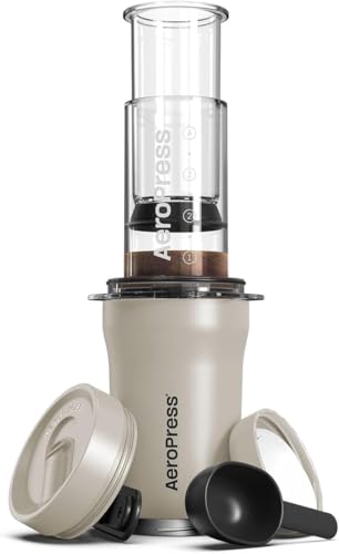 AeroPress Go Travel Coffee Press Kit - 3 in 1 brew method combines French Press, Pourover, Espresso - Full bodied coffee without grit or bitterness - Small portable coffee maker for camping & travel