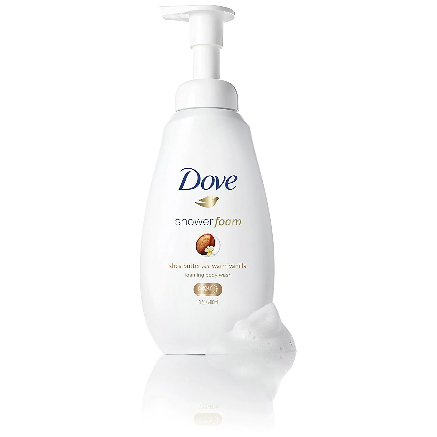 Dove Shower Foam, Shea Butter with Warm Vanilla, 13.5 oz (Pack of 2)