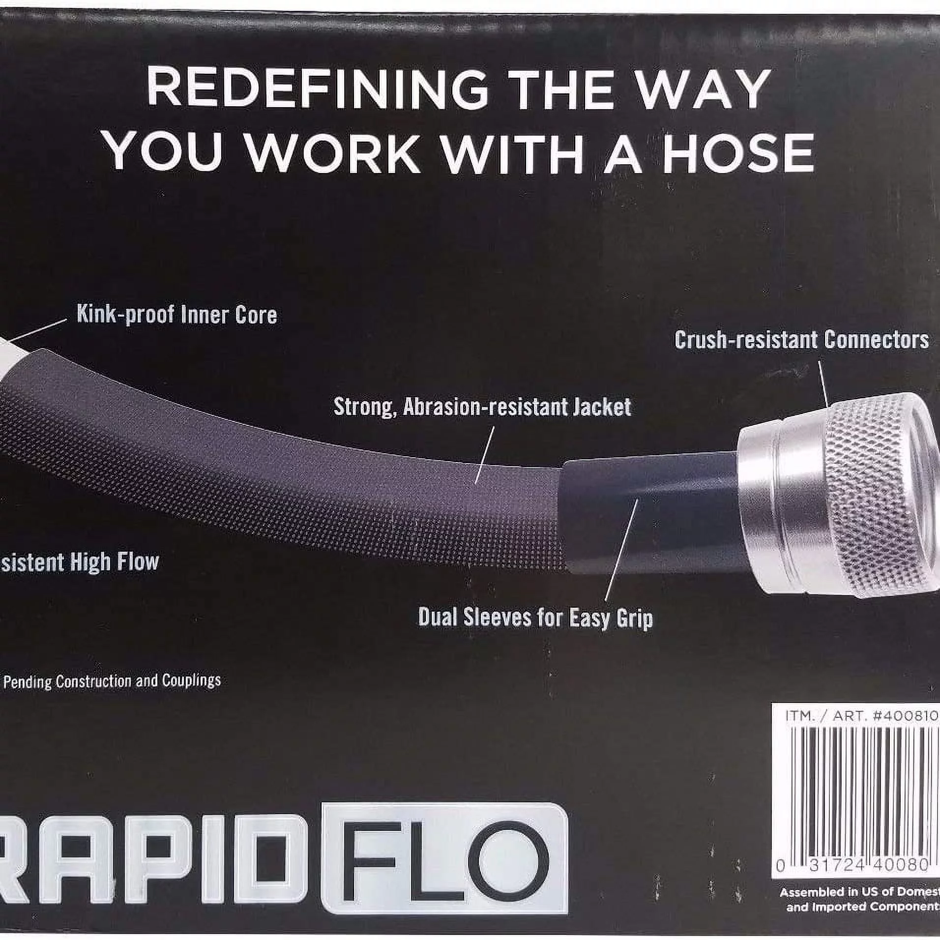 Rapid Flo Light Weight Tough Kink-Resistant Garden Hose 5/8 in 100 ft - NEW