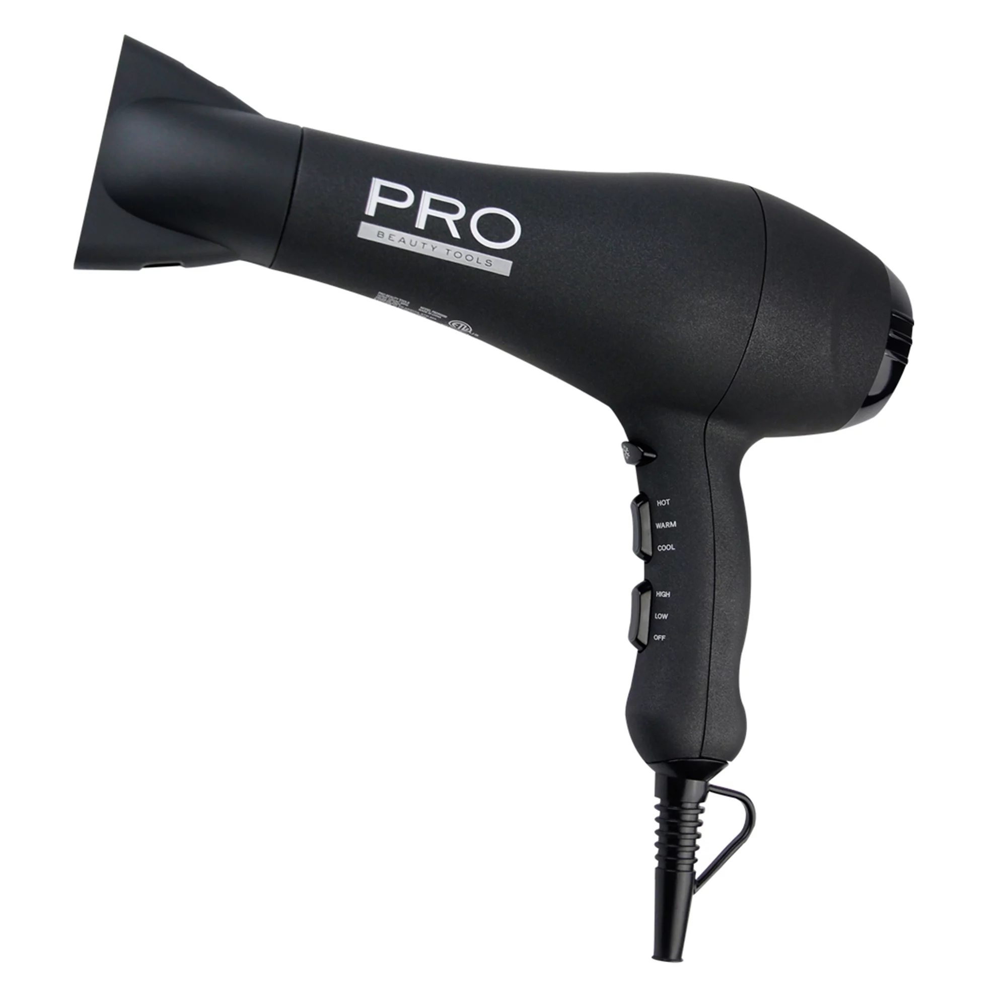 PRO Beauty Tools Professional Ionic Hair Dryer, 1875 Watts, Black