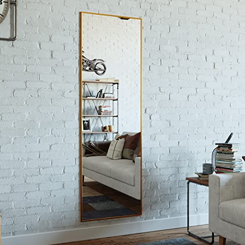 GLSLAND LED Full Length Mirror 71x32 inch Oversized Body Mirrors with Lights Wall Mounted Hanging Floor Standing Mirror for Bedroom, Living Room, Cloakroom, White