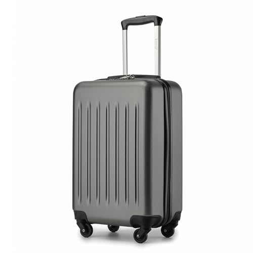 Kono 20-Inch Small Hardside Carry-on Suitcase with Spinner Wheels, Lightweight Rolling Cabin Suitcase for Airplane Travel (Black, for 1-3 Days of Travel)