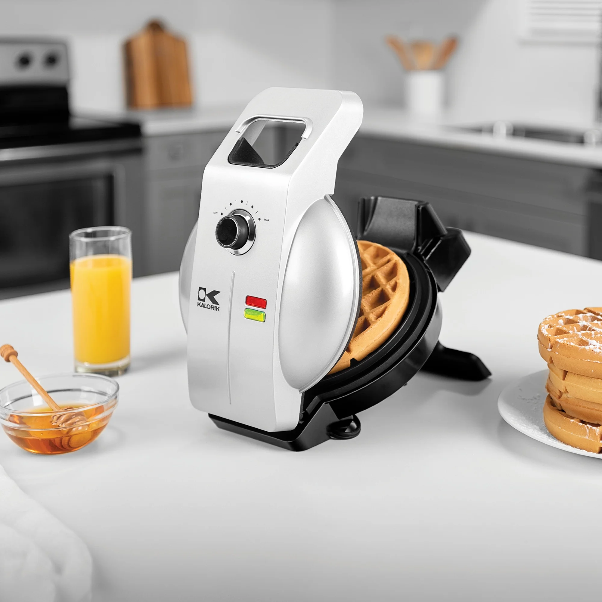 Kalorik® Easy Pour Waffle Maker with No-Spill Technology