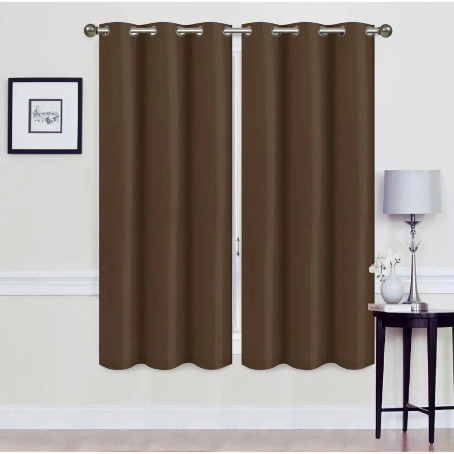 Set of 2: Foam-Backed Blackout Grommet Curtain Panel