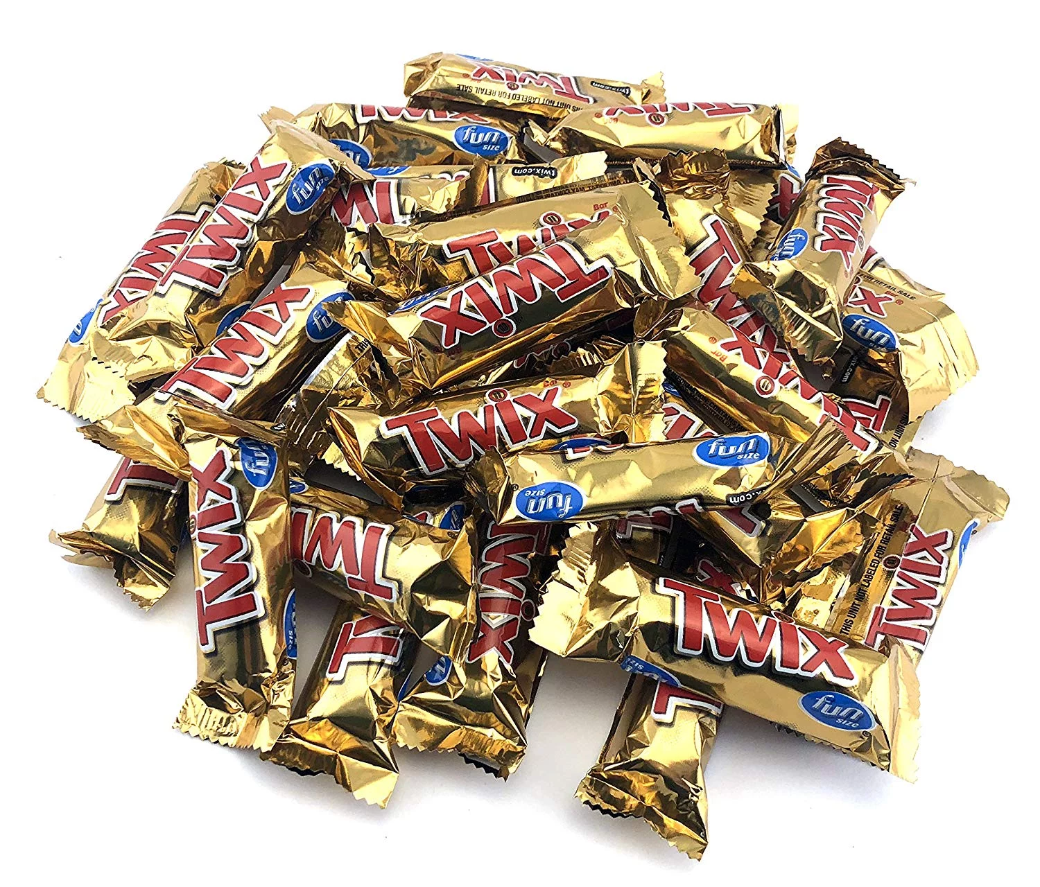 TWIX Caramel Fun Size Chocolate Cookie Bar Candy, Snack Size Bulk Pack (Pack of 2 Pounds)