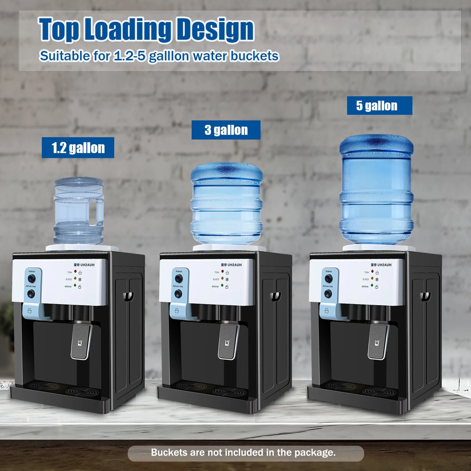 Oukaning Hot/Cold Water Warmer Dispenser Freestanding Top Loading Home Office 3.5L-18.9L