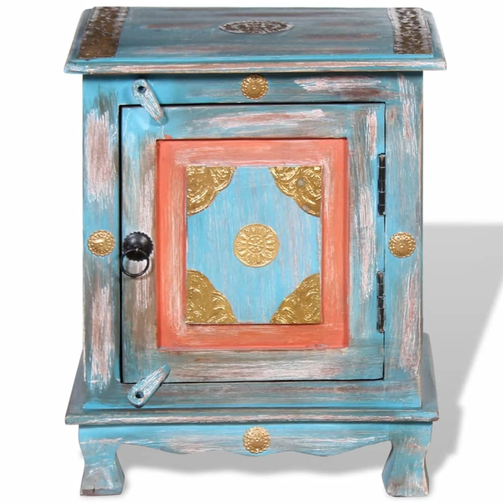 moobody Nightstand Solid Mango Wood Blue