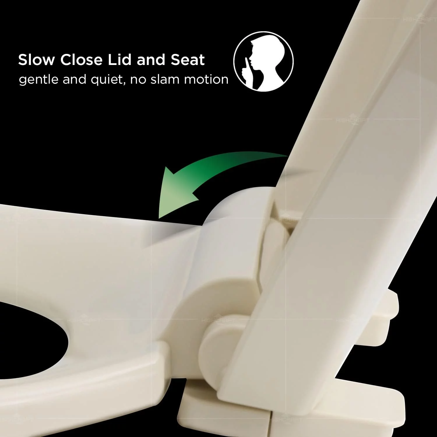 B4TSPR Round Plastic Toilet Seat Slow Close ? Easy Remove,