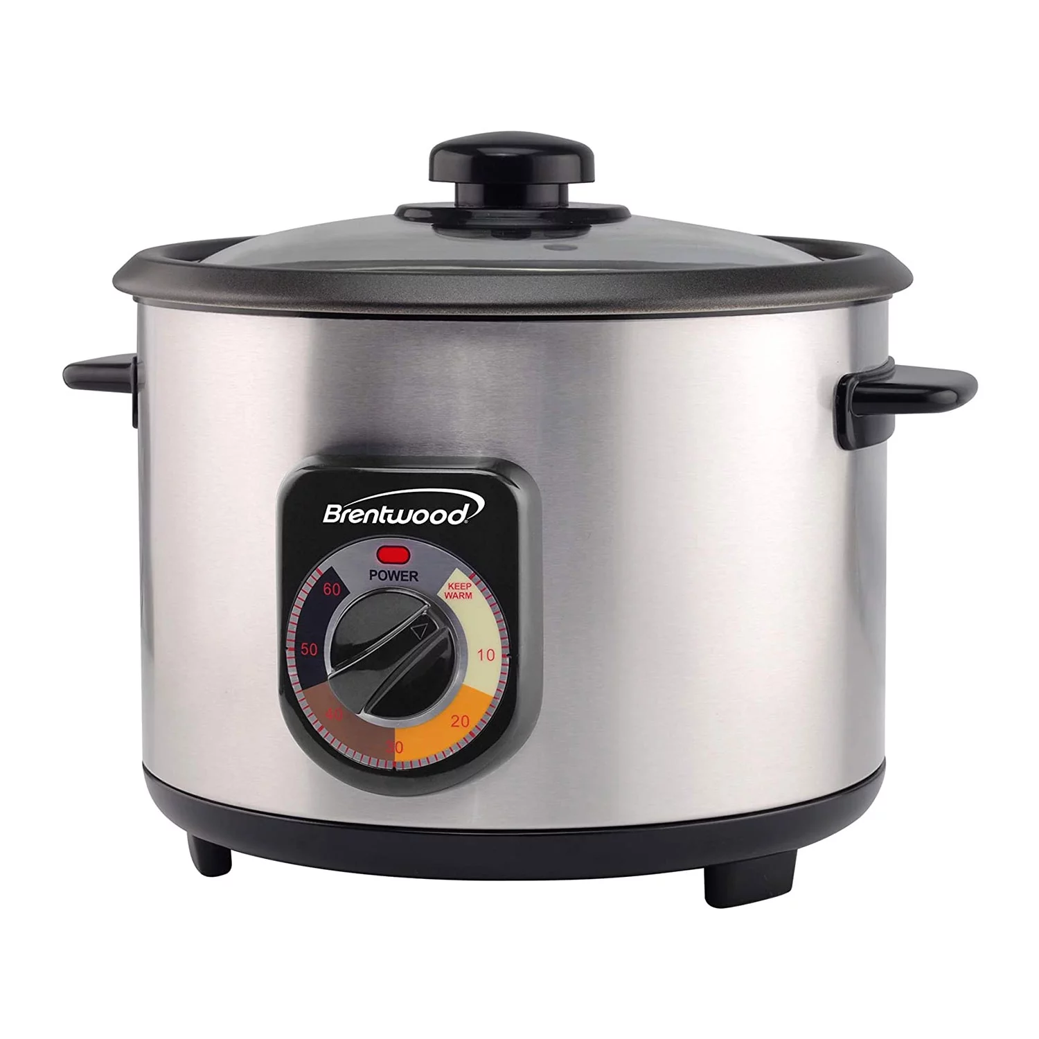 Brentwood Stainless Steel Crunchy Persian Rice Cooker (16 Cups Cooked 500 Watts) (TS-1216S)