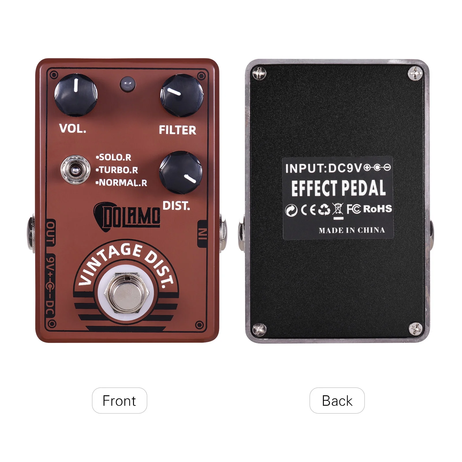 Pristin Dolamo D-11 Vintage Distortion Guitar Effect Pedal Versatile Filter and Distortion Controls for Customized Tones