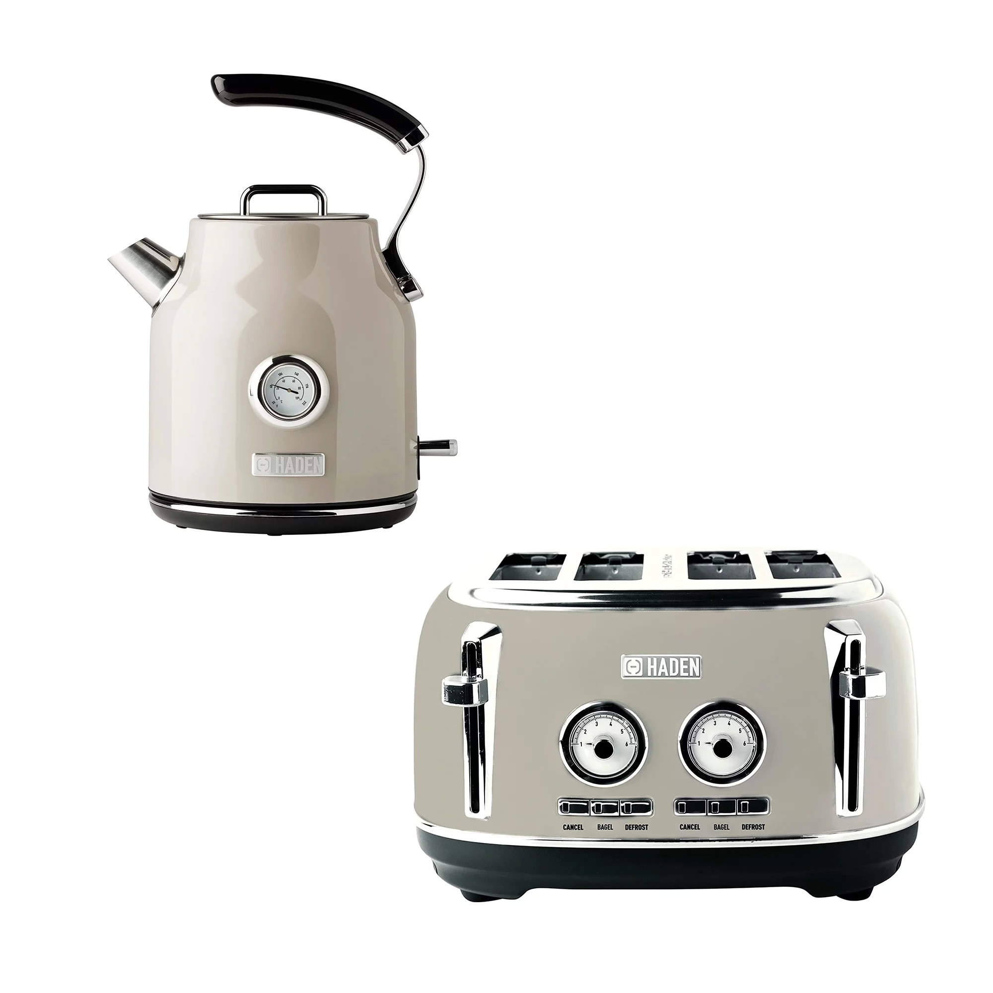 Haden Dorset 1.7 Litrt Stainless Steel Electric Kettle w/ 4 Slice Toaster