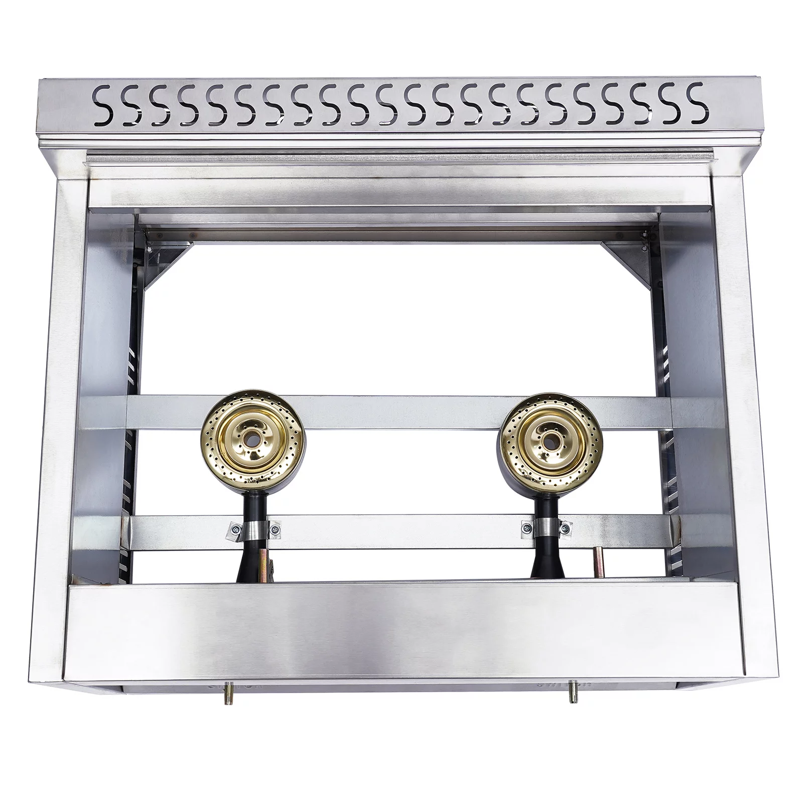 Oukaning Commercial Gas Fryer Deep Fryer Petroleum 2 Basket 6L*2 Stainless Steel（Silver）