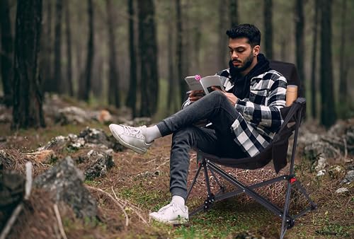 Nice C Heated Hammock Camping Chair, Swing Chair, Folding Rocking Chair, Camping Chair, High Back with Stand, Cup Holder, Side Pocket, Heavy Duty 10000mAh Power Bank Included(Set of 1)